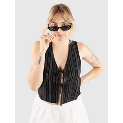 24 Colours 12370A Striped Bow Tank Top black
