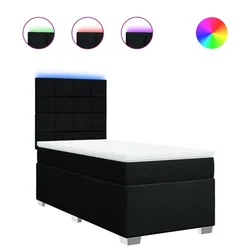 Vidaxl Box spring postelja z vzmetnico črn 90x190 cm blago