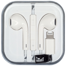 MEANIT Slušalice, Žično povezivanje, Lightning ulaz, In ear, Bele