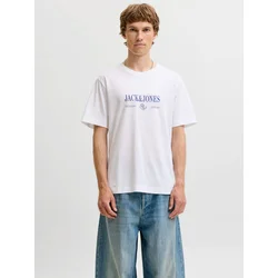 JACK & JONES Majica JORFREDERIKSBERG modra / bela