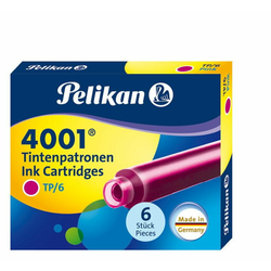 Tinta za nalivpero patrone kratke pk6 4001 Pelikan 321075 roze