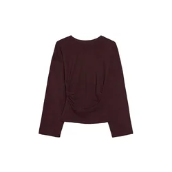 Bershka Majica temno rdeča