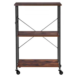 VEVOR Kuhinjski voziček 602x402x902 mm črne barve