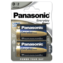 Panasonic Alkalne baterije LR20EPS/2BP, 2×D