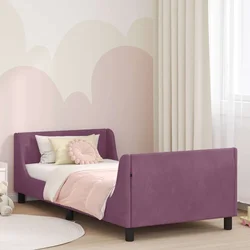 Krevet za djecu s uzglavljem Ljubičasta 80 x 200 cm Baršun