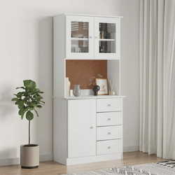 Visoka komoda ALTA bijela 77 x 35 x 165 cm od masivne borovine