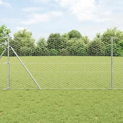 vidaXL Hexagon Wire Ograja s 7 Stolpi 1.2x25 m Jeklo Srebrno