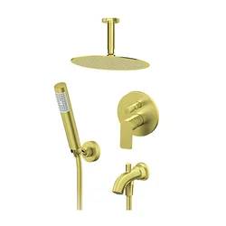 Rosan S.2 GOLD Uzidna baterija sa izlivom, plafonskim tušem D.250mm i ručnim tušem