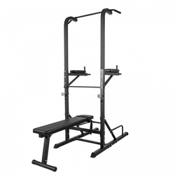 Gorilla Sports Power tower sprava sa ravnom klupom (crna) ( 100797-00019-0001 )