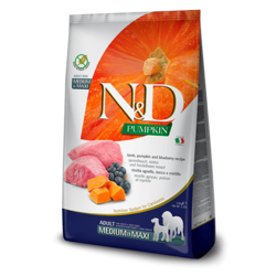 N&D Pumpkin Medium/Maxi Adult, Bundeva & Jagnjetina - 12 kg