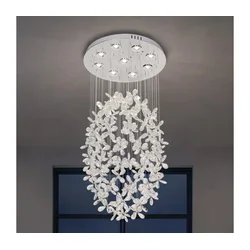 LED kristalna stropna svetiljka SAMOA LED/30W/230V, prečnik 40 cm, sjajni hrom + daljinski upravljač
