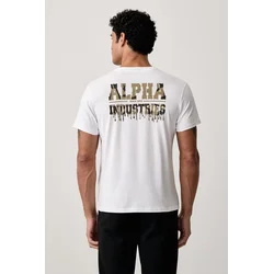 ALPHA INDUSTRIES Majica črna / bela