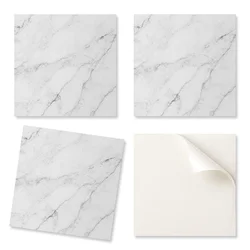 shumee Tiskane vinilne samolepilne ploščice Beli elegantni marmor 9x30x30 cm