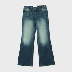 Cropp - Farmerke flare - navy