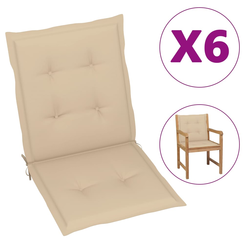 Jastuci za vrtne stolice 6 kom bež 100 x 50 x 3 cm od tkanine