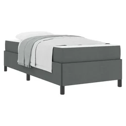 Vidaxl Postelja z vzmetnico Temno siva 80 x 200 cm blago