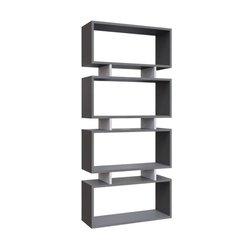 Hanah Home Langdon Anthracite White Polica za knjige 72.5x25x161cm, Siva