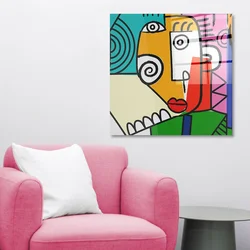 Wallity Dekorativna slika na kaljenom staklu, 70x70cm, Šarena