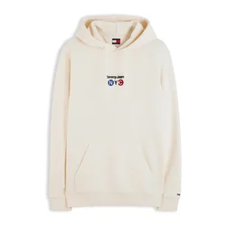Tommy Jeans Majica NYC kremna / modra / rdeča / črna