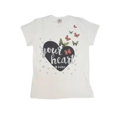 VRABAC Majica za devojčice Heart, Bela