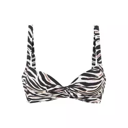 LASCANA Bikini zgornji del  kremna / rjava / črna