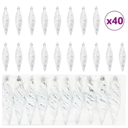 Božićna spirala u obliku kugle 40 pcs Srebrno Plastika