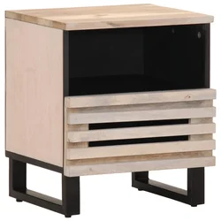 Vidaxl Nočna omarica 40x34x46 cm trden beljen mangov les