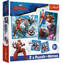Trefl Komplet 3 v 1 Avengers: Heroes in action (2x puzzle + pexe)