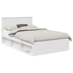 Vidaxl Konstrukcija postelje Bela 120 x 190 cm Konstruiran les