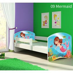 Dječji krevet ACMA s motivom, bočna bijela 140x70 cm - 09 Mermaid