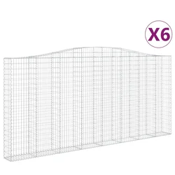 Lučne gabionske košare 6 kom 400x30x180/200cm pocinčano željezo