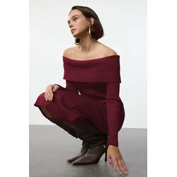 Trendyol Milla Ženska haljina Twoaw25El00033, Bordo
