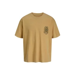 JACK & JONES Majica Manson svetlo rjava / črna