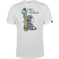 011Shop Muška majica kratkih rukava, Pijem da je zaboravim, Bela