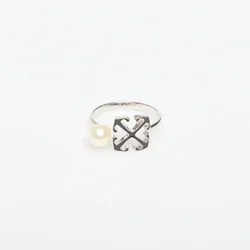 Prstan Off-White Ow Ring Silver/ Black 56