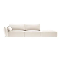 Bež žametna sedežna garnitura levi kot 264 cm Vanda – Mazzini Sofas