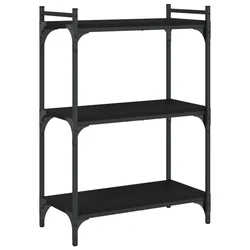 Regal za knjige s 3 razine crni 60x30x86 cm konstruirano drvo