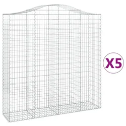 Lučne gabionske košare 5 kom 200x50x200/220cm pocinčano željezo