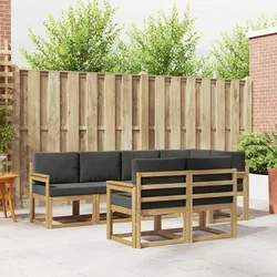 Set vanjskih sofa s jastukom 7 pcs Bijela i antracit Poliester