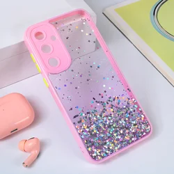 Maska za mobilni telefon Samsung Galaxy A35 5G FRAME GLITTER, Roze