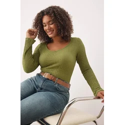 Trendyol Curve Ženska bluza Tbbaw26Af00034, Zelena