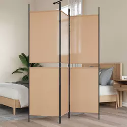 3-Panelni Pregradni Zid Bež 150 x 180 cm Tkanina