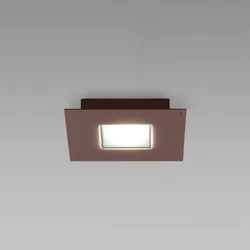 Fabbian LED-stropna svetilka Quarter, rjava, kovina, 15 cm - Dnevna soba/jedilnica - Dizajn - rjava, bela