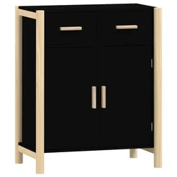 Komoda crna 62 x 38 x 75 cm od konstruiranog drva