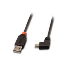 Lindy USB 2.0 A do Mini-B kabel 90° 1M, 31971