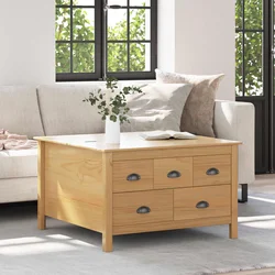 Kava Stol s ladicama HILL Medeno smeđa 79.5 x 79.5 x 49 cm