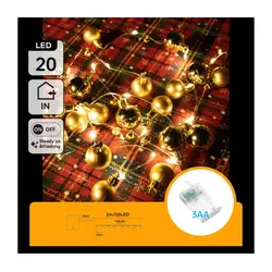 Aigostar - LED lanac 20xLED/3xAA 2m topla bela