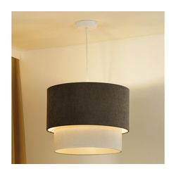 Duolla - Luster na sajli CORDUROY 1xE27/15W/230V, prečnik 40 cm, braon/krem