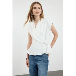 Trendyol Milla ženska bluza TWOAW25BZ00046, Ecru-Bela