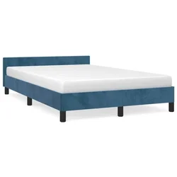 Vidaxl Posteljni okvir brez vzmetnice temno moder 120x200 cm žamet